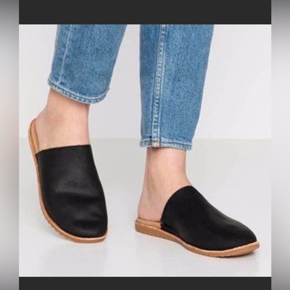 Sorel Ella Mule Black Leather Women's Size 7.5